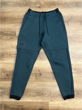 Under Armour Pants Mens Medium Green Joggers Gym Unstoppable Move
